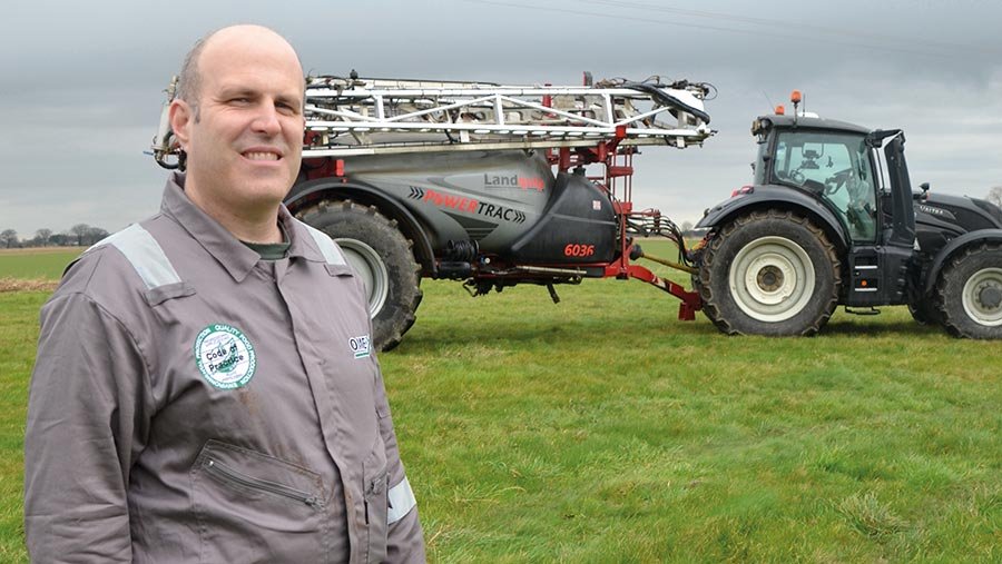 Jason Palmer with the Landquip sprayer