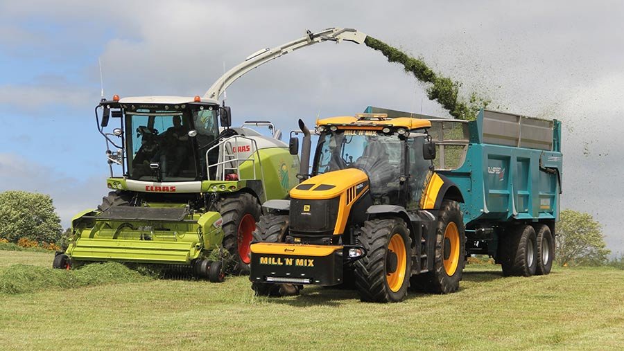 JCB 8310 and forager