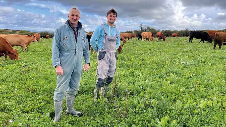 Mike (left) and Sam Robert in field