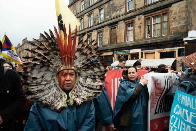 Indigenous activists protesting