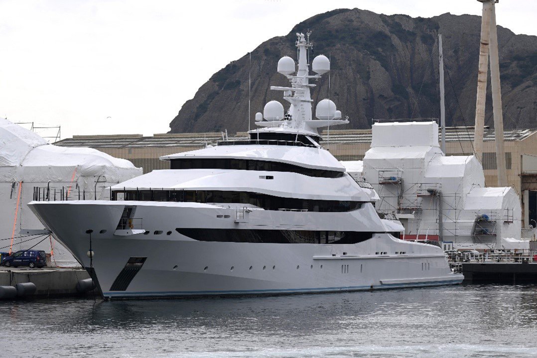 Figure 5. Rosneft CEO’s yacht, which was confiscated in France on 3 March 2022 as part of sanctions for the Ukraine invasion. Source: Doherty (2022). The yacht is estimated to be worth US$120 million (Jolly, 2022).