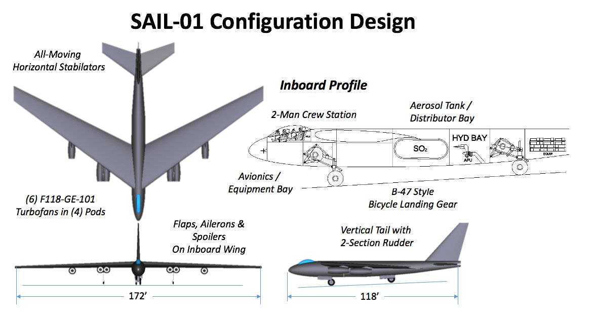 Smith worked with a team of former Boeing engineers to put together designs for an aircraft that demonstrates how to get aerosols into the stratosphere.