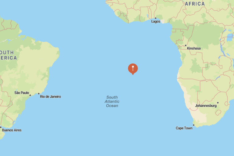 St Helena Island is very remote, nearly halfway between Africa and South America.