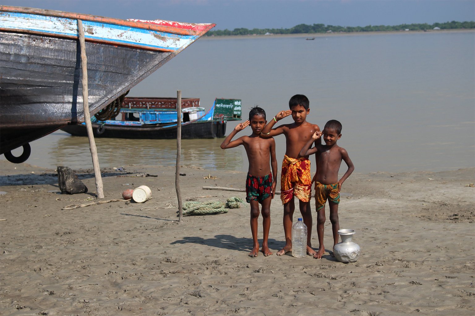 Children from a community that lives in the Sundarbans regions.