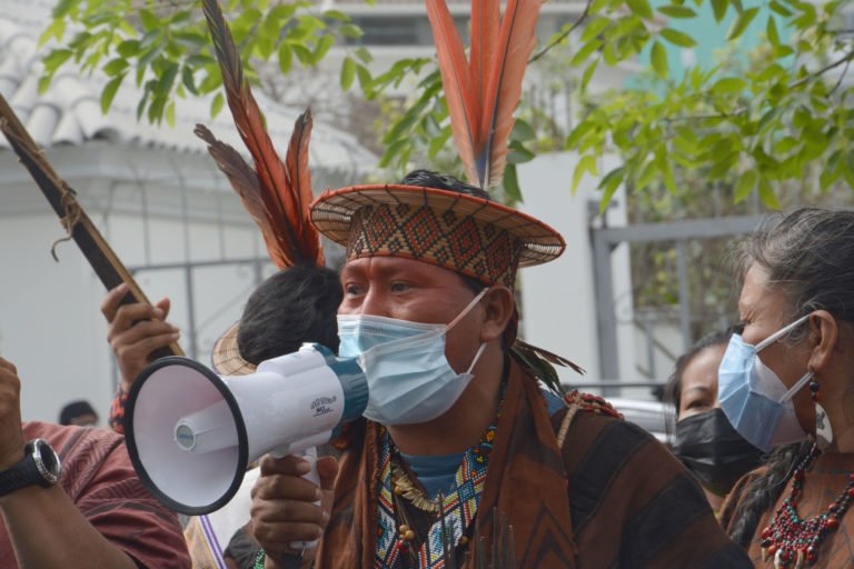 Peruvian Indigenous leaders are demanding that the government attends to their demands for land titles. Image courtesy of IRI Perú.