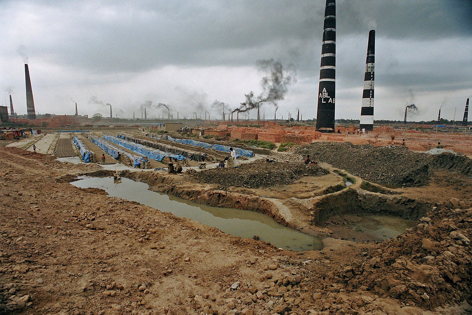 A brick kiln outside Dhaka.