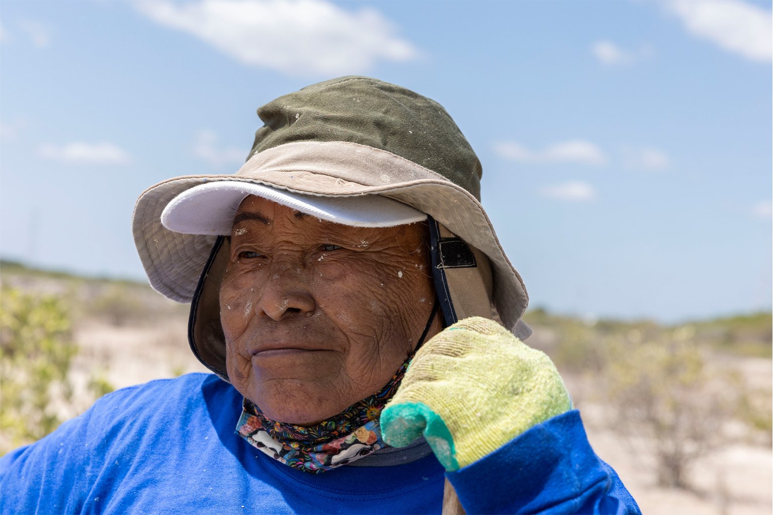 Doña Antonia, 76, the oldest member of Las Chelemeras