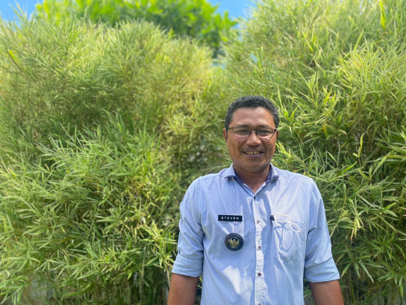 Steven Awawangi, chief of Alude village.