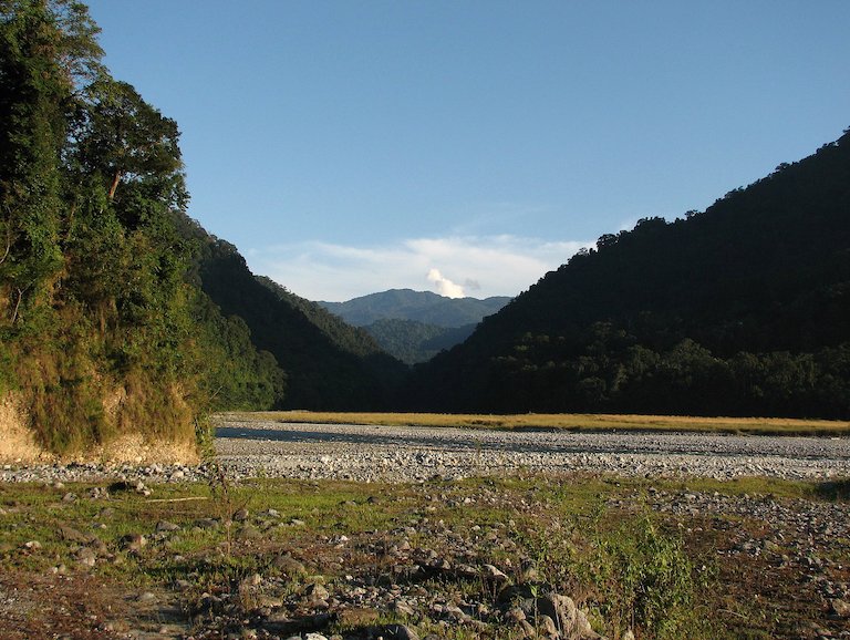 Namdapha National Park boasts the northernmost lowland evergreen rainforest in the world. Noa-Dihing River, a tributary of the Brahmaputra River, flows through the park. Image by Rohit Naniwadekar via Wikimedia Commons (CC 3.0)