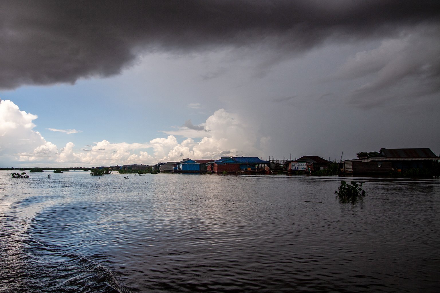 The lake on a cloudy day.