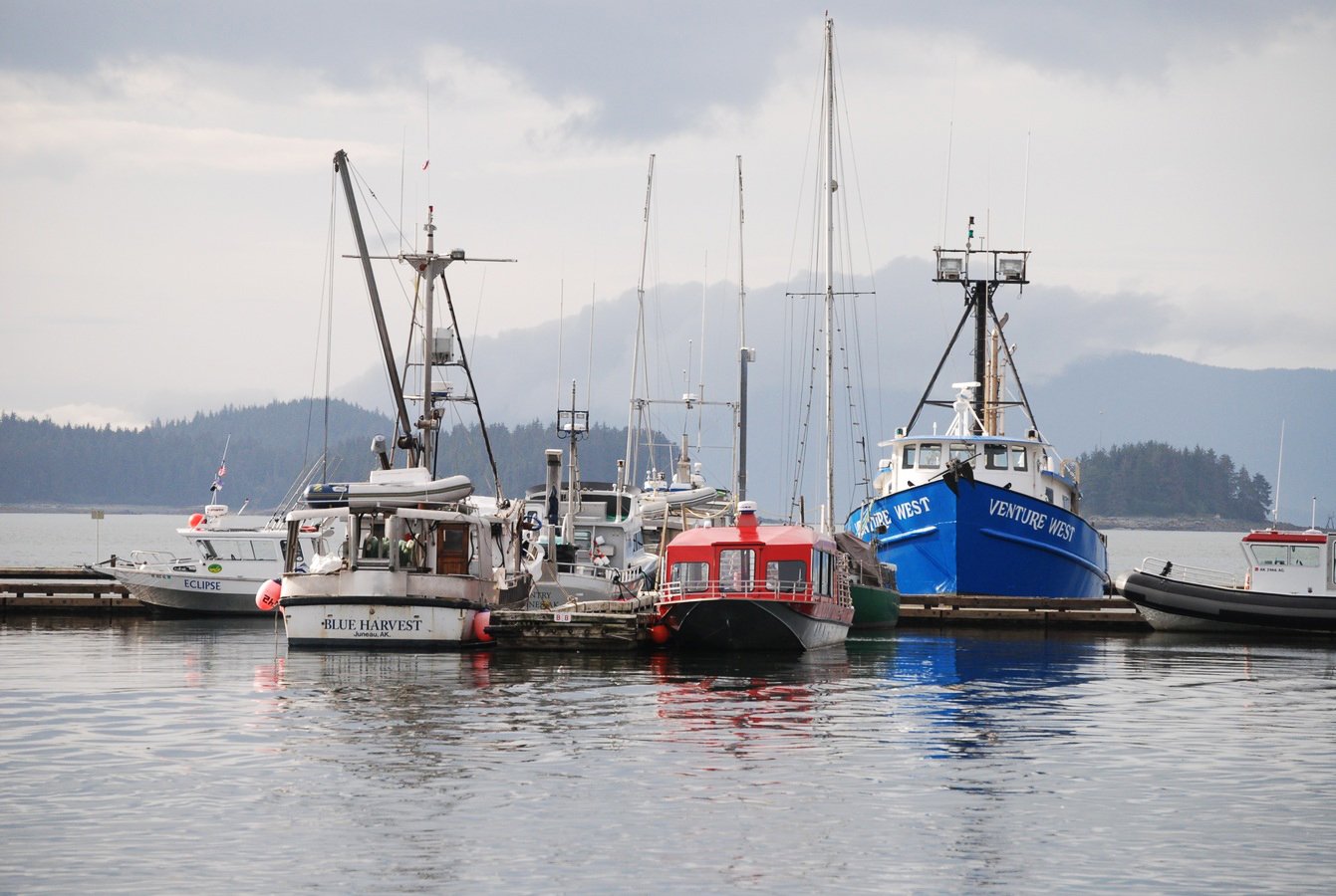 Trawling vessels docked in Juneau.