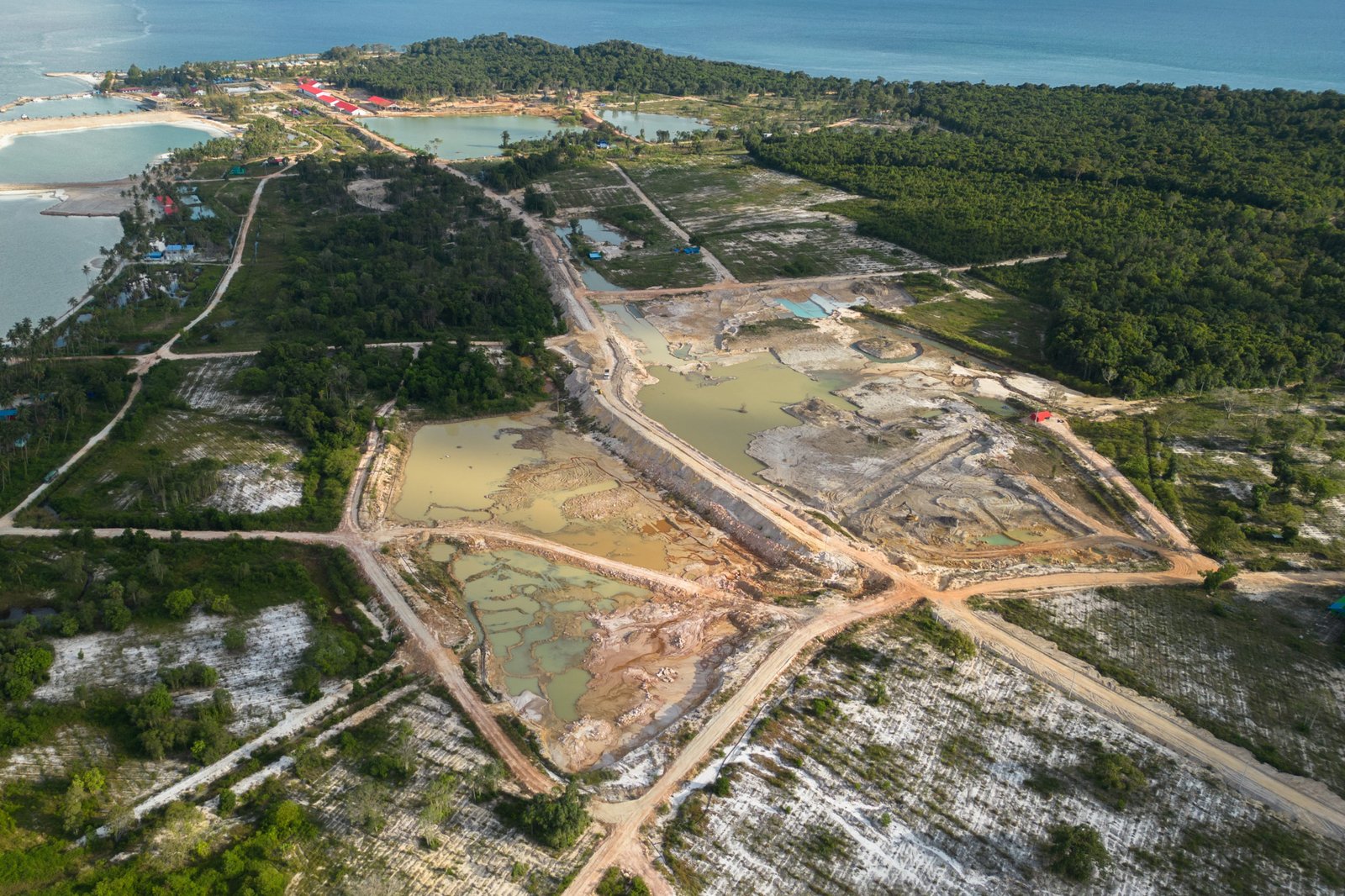 Another tourism development project, that residents of the archipelago said is linked to senator Kok An, has transformed the landscape of the once forested Koh S'mach. Photo by Gerald Flynn/Mongabay.