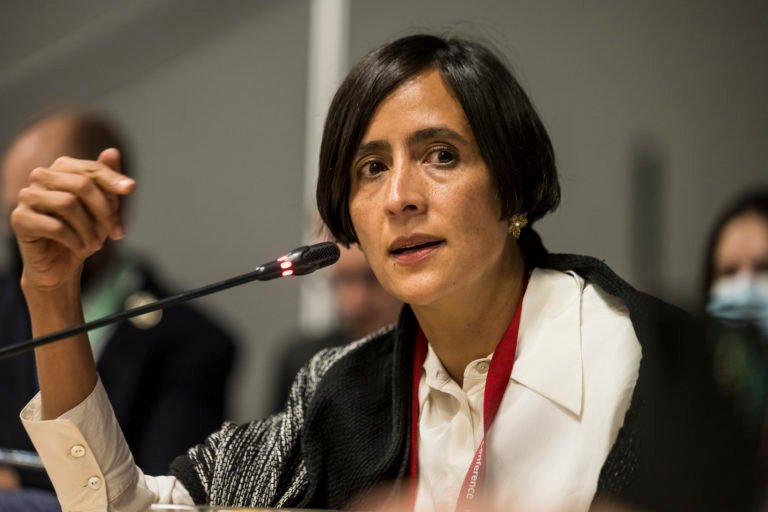 Susana Muhamad, Colombia's Minister of Environment and Sustainable Development, speaking at the high-level roundtable on biodiversity and climate change. Image by UN Biodiversity via Flickr (CC BY-NC-ND 2.0).