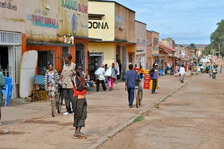 View of people on a street in the town of Kolwezi, Lualaba Province, DRC. Image by Fairphone via Flickr (CC BY-NC 2.0)